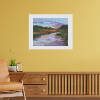 Pastel River Landscape Art Print