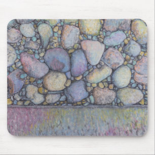Pastel River Rock and Pebbles Mouse Mat