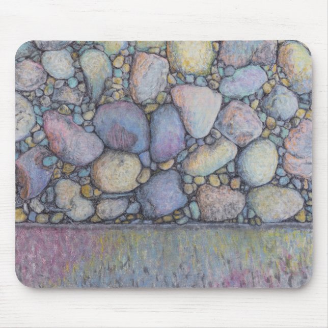 Pastel River Rock and Pebbles Mouse Mat (Front)