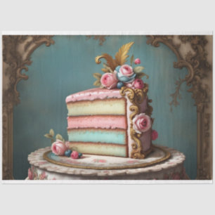 Pastel Rococo Cake Slice 2 Decoupage Paper Tissue