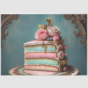 Pastel Rococo Cake Slice Decoupage Paper   Tissue