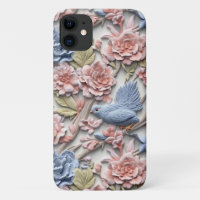 Pastel Rococo Floral With Bird
