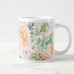 Pastel romantic garden large coffee mug