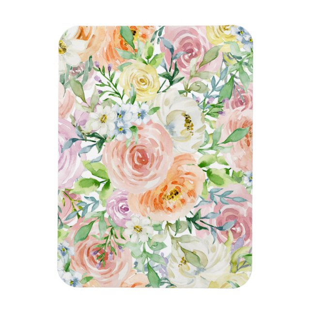 Pastel romantic garden magnet (Vertical)