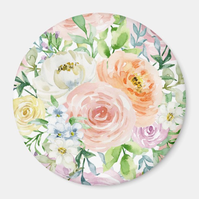 Pastel romantic garden magnet (Front)