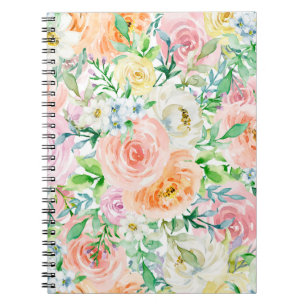 Pastel romantic garden notebook