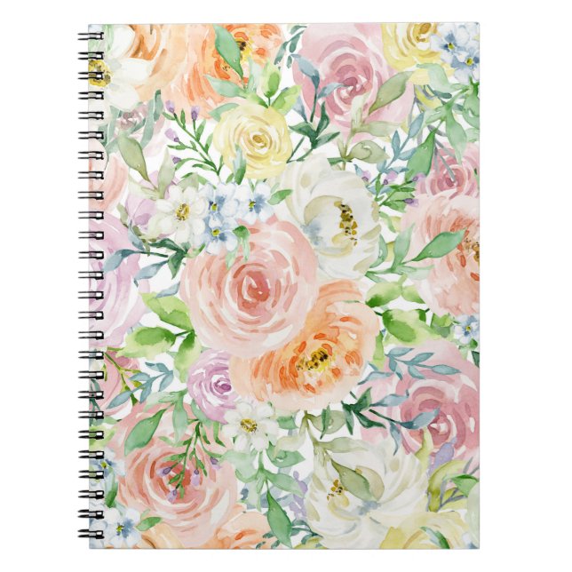 Pastel romantic garden notebook (Front)