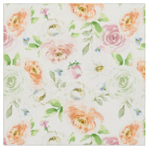 Pastel Romantic Roses Pattern Fabric