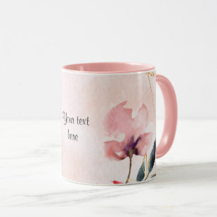 Pastel Rose and gold frame elegant template Mug
