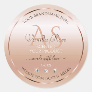 Pastel Rose Coral Product Labels Jewels Initials