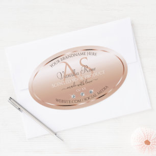 Pastel Rose Coral Product Labels Jewels Initials