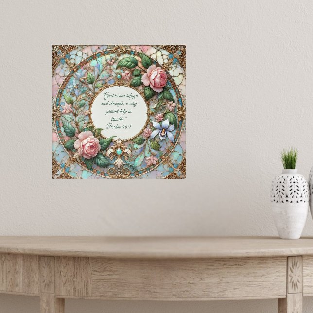 Pastel Rose Garden Customisable Bible Verses  Poster (Creator Uploaded)