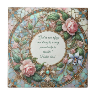 Pastel Rose Garden Customisable Bible Verses  Tile