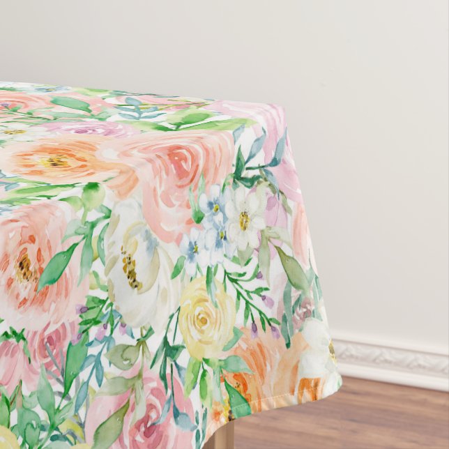 Pastel Rose Garden Tablecloth (In Situ)