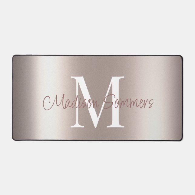 Pastel Rose Gold Foil Gradient Desk Mat (Front)
