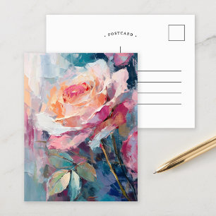 Pastel Rose Modern Abstract Painting Postcard