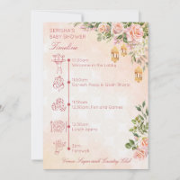 Pastel rose Moroccan lanterns baby shower timeline