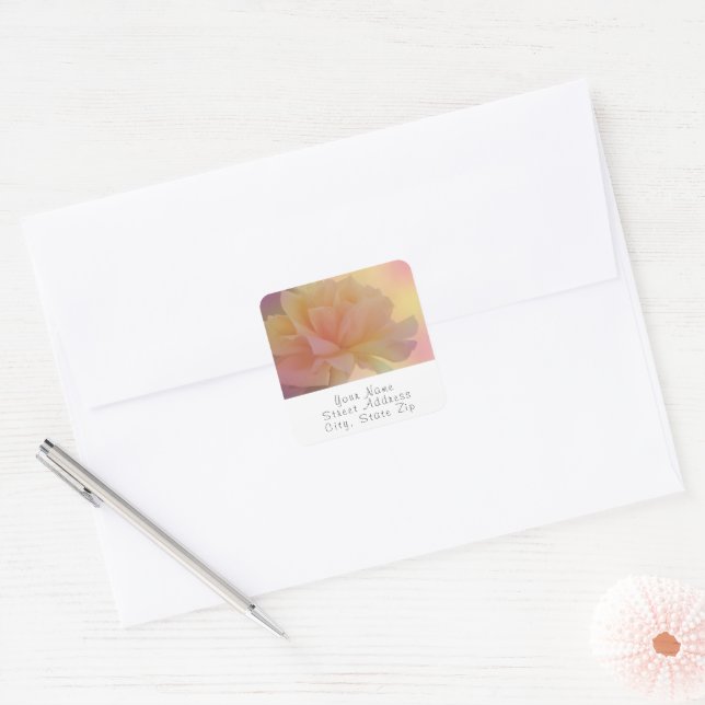 Pastel Rose    Square Sticker (Envelope)