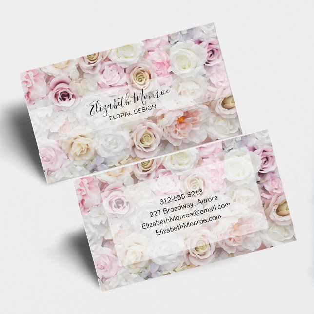 Pastel Roses Floral Designer Business Card (Creator Uploaded)
