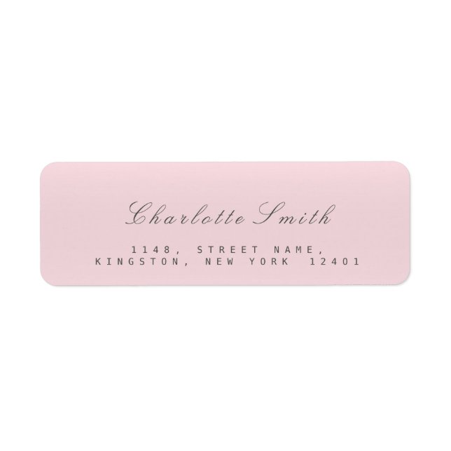Pastel  RSVP Pink Rose Blush Return Address Labels (Front)