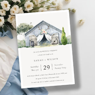 Pastel Rustic Barnyard Farm Theme Wedding Invite