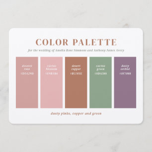 Pastel Rustic Desert Wedding Colours Palette Swatc Invitation