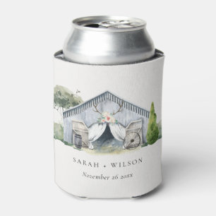 Pastel Rustic Dusky Barnyard Farm Theme Wedding Can Cooler