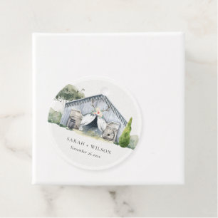 Pastel Rustic Dusky Barnyard Farm Theme Wedding Favour Tags
