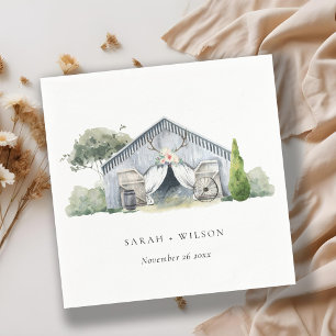 Pastel Rustic Dusky Barnyard Farm Theme Wedding Napkin