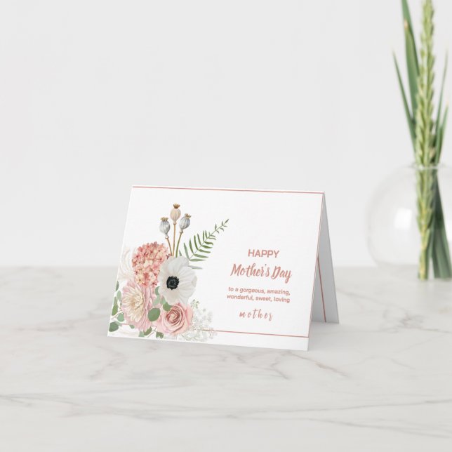 Pastel Rustic Flowers Mother's Day Card (Front)
