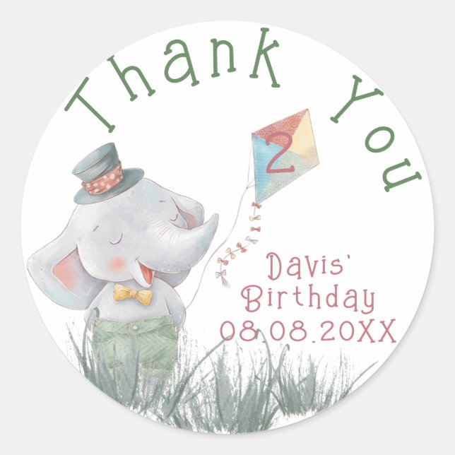 Pastel Safari Animals Personalised Birthday Party  Classic Round Sticker (Front)