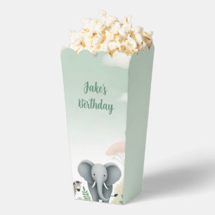 Pastel Safari Jungle Popcorn Favour Boxes