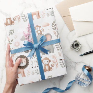 Pastel Safari Kids Wrapping Paper