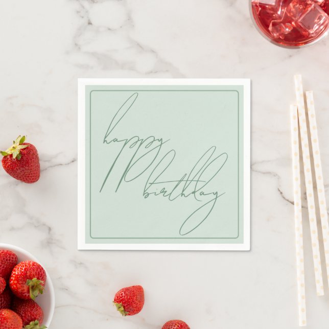Pastel Sage Birthday Napkin (Insitu)