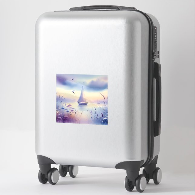 Pastel Sailboat Coastal Dreamscape (Suitcase)