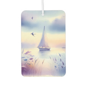Pastel Sailboat Coastal Dreamscape Car Air Freshener