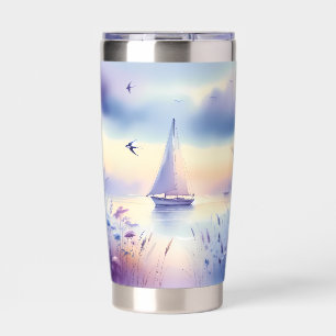 Pastel Sailboat Coastal Dreamscape Insulated Tumbler