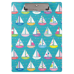 Pastel Sailboat Pattern Clipboard