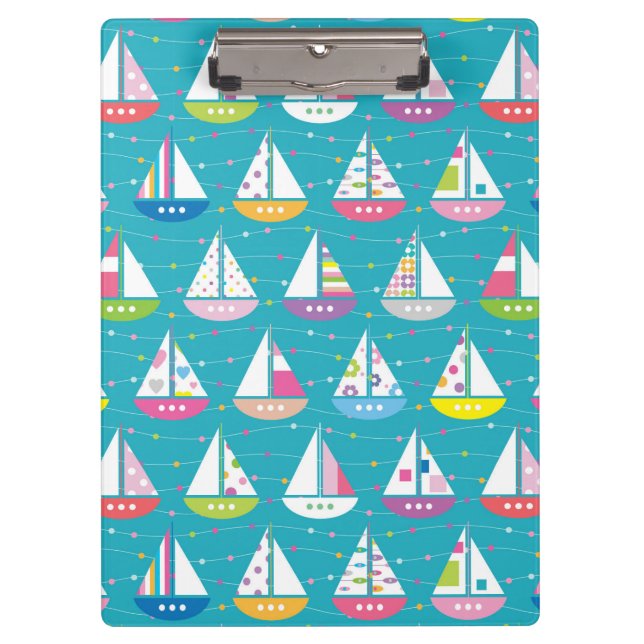 Pastel Sailboat Pattern Clipboard (Front)