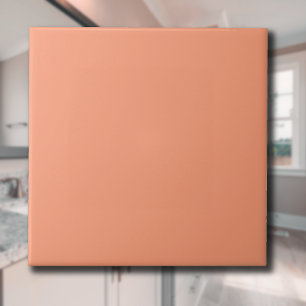 Pastel Salmon Solid Colour Classic Elegant Tile