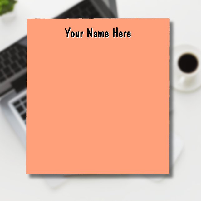 Pastel Salmon Unique Personalised Teacher Gifts Notepad (Creator Uploaded)