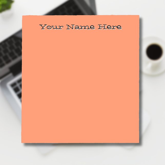 Pastel Salmon Unique Personalised Teacher Gifts Notepad (Creator Uploaded)