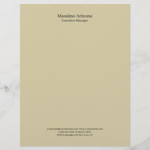 Pastel Sand Plain Professional Modern Minimalist Custom Letterhead