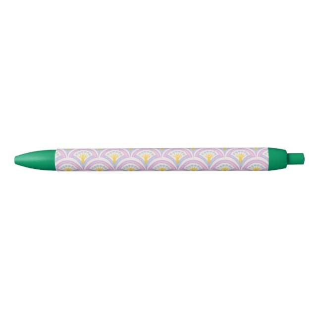 Pastel Scallop Pattern Black Ink Pen (Front)