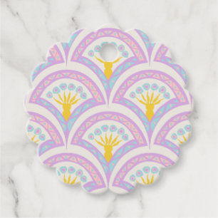 Pastel Scallop Pattern Favour Tags