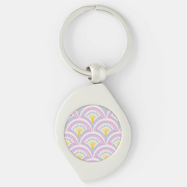 Pastel Scallop Pattern Key Ring (Front)
