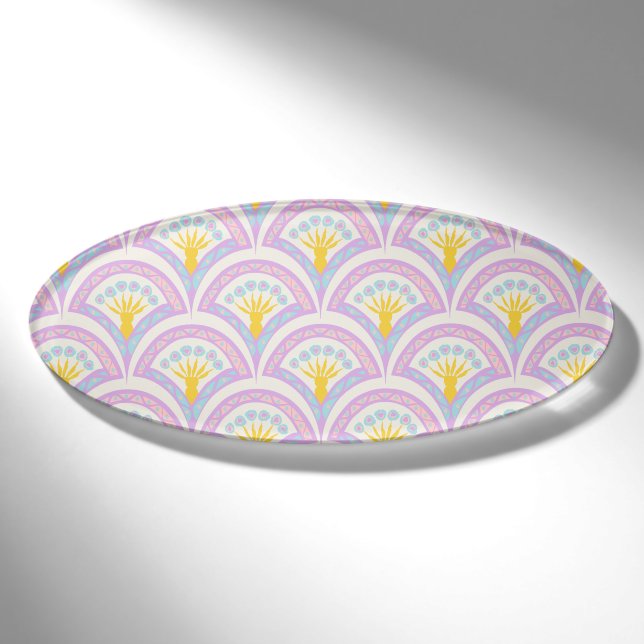 Pastel Scallop Pattern Name Tag (Front)