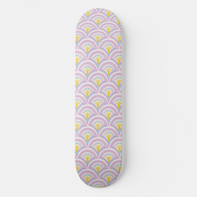 Pastel Scallop Pattern Skateboard (Front)
