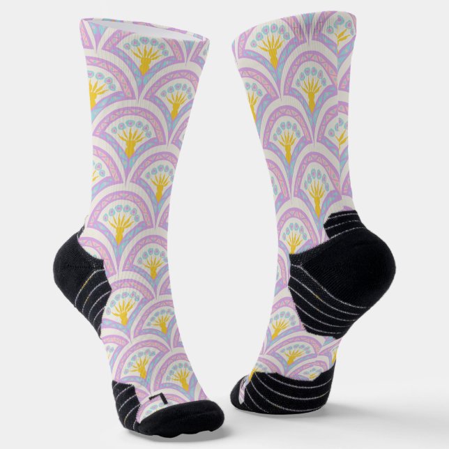Pastel Scallop Pattern Socks (Angled)
