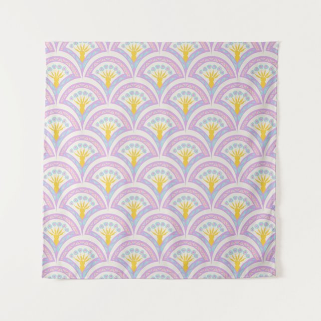 Pastel Scallop Pattern Tapestry (Front)
